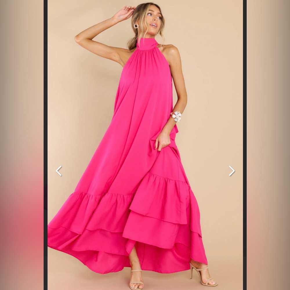 RED DRESS She is Magic Hot Pink Maxi Dress